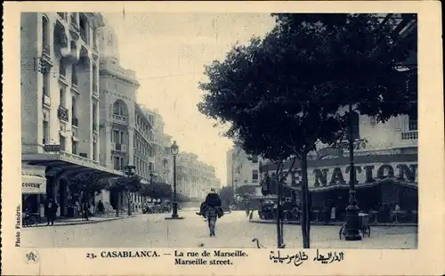 Ak Casablanca Marokko, La rue de Marseille