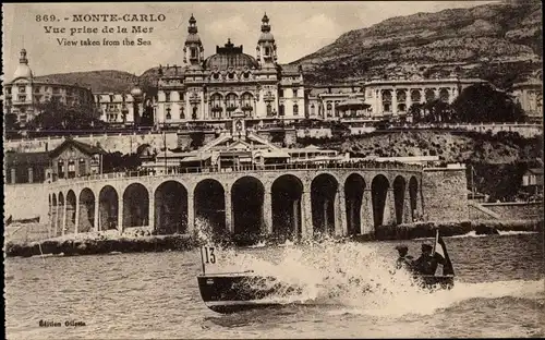 Ak Monte Carlo Monaco, Vue prise de la Mer