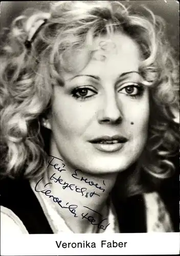 Ak Schauspielerin Veronika Faber, Portrait, Autogramm