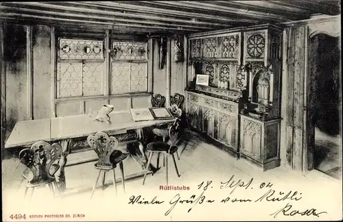 Ak Rütli Seelisberg Kanton Uri, Stube