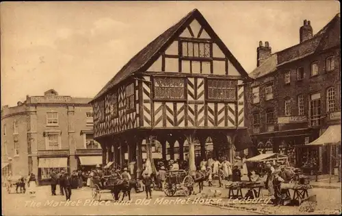 Ak Ledbury Herefordshire, The Market Place and Old Market House