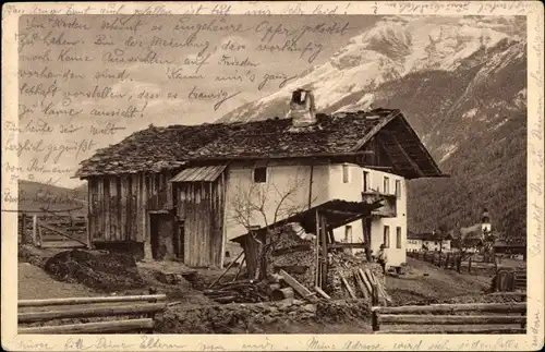 Ak Stubai-Tal Tirol, Altes Bauernhaus