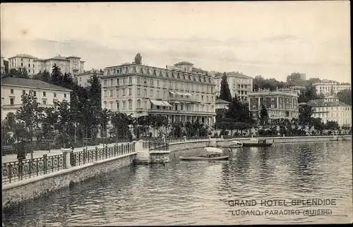 Ak Paradiso Lugano Kanton Tessin, Grand Hotel Splendide