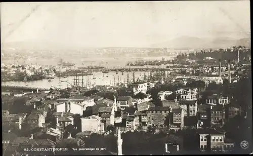 Ak Konstantinopel Istanbul Türkei, Vue panoramique du port, Blick auf den Ort, NPG 85