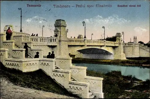 Ak Timișoara Temesvár Temeswar Rumänien, Podul spre Elisabetin