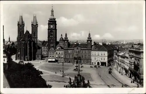 Ak Hradec Králové Königgrätz Stadt, Grosser Ringplatz