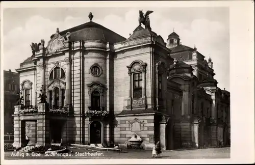 Ak Ústí nad Labem Aussig an der Elbe, Sudetengau, Stadttheater