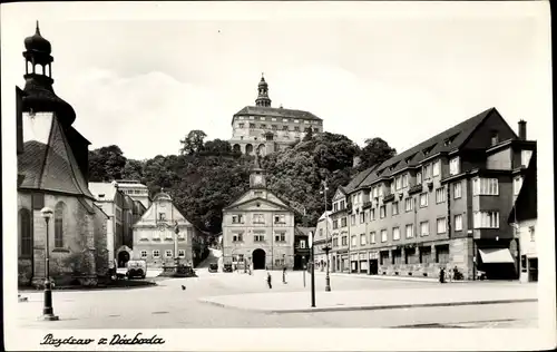 Foto Ak Náchod Region Königgrätz, Marktplatz, Schloss, Kirche, Rathaus