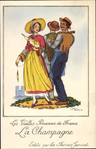 Künstler Ak Droit, Jean, Les Vieilles Provinces de France, la Champagne