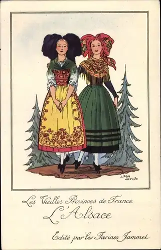 Künstler Ak Droit, Jean, Les Vieilles Provinces de France, l'Alsace, Farines Jammet