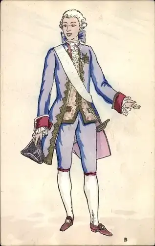 Künstler Ak Geschichte der Mode in Frankreich, Histoire du Costume Francais, Regne de Louis XVI