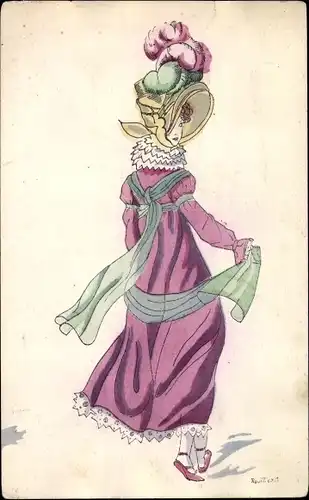 Künstler Ak Geschichte der Mode in Frankreich, Histoire du Costume Francais, Empire 1812