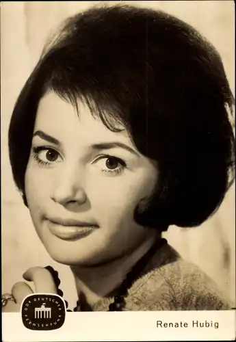 Ak Ansagerin Renate Hubig, DDR Deutscher Fernsehfunk, Portrait