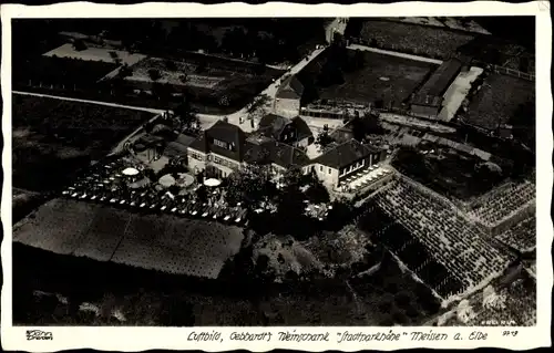 Ak Meißen an der Elbe, Luftbild, Gebhardt's Weinschank Stadtparkhöhe