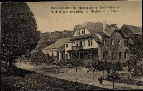 Ak Hartmannsbach Bad Gottleuba in Sachsen, Gasthof zum Erbgericht, Bes. Otto Gäbel
