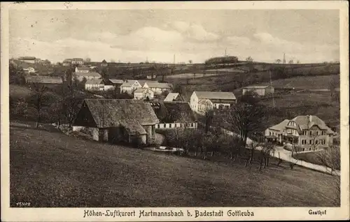 Ak Hartmannsbach Bad Gottleuba in Sachsen, Gasthof, Ort