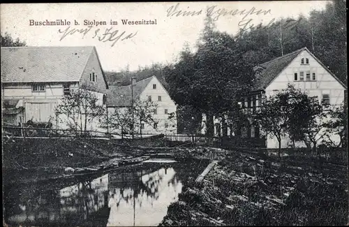 Ak Buschmühle Stolpen Sachsen, Bauernhof, Wesenitztal