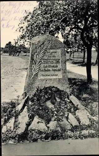 Ak Königsbrück in der Oberlausitz, Truppenübungsplatz, Gedenkstein, 12. Inf. Regt. No. 177