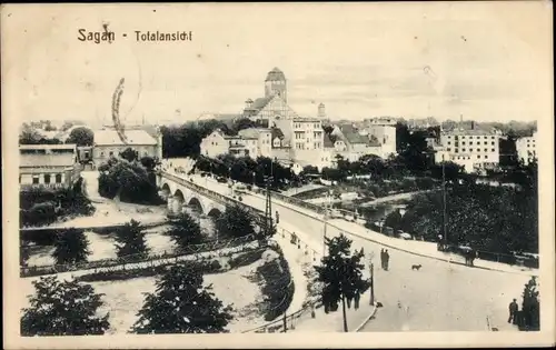Ak Żagań Sagan Schlesien, Gesamtansicht