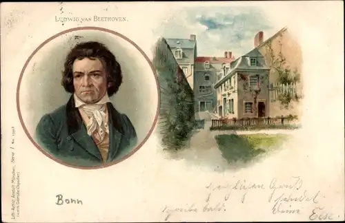 Litho Ludwig van Beethoven, Deutscher Komponist, Wiener Klassik