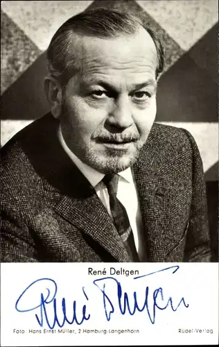 Ak Schauspieler Rene Deltgen, Portrait, Autogramm