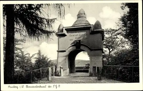 Ak Arnsberg im Hochsauerlandkreis, Ehmsendenkmal des S G V, Portal