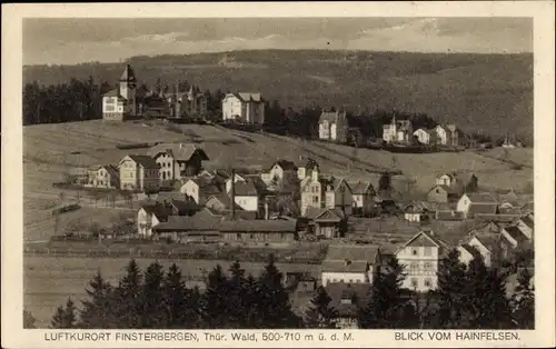 Ak Finsterbergen Friedrichroda im Thüringer Wald, Blick vom Hainfelsen