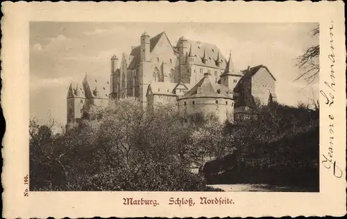 Ak Marburg an der Lahn, Blick zum Schloss
