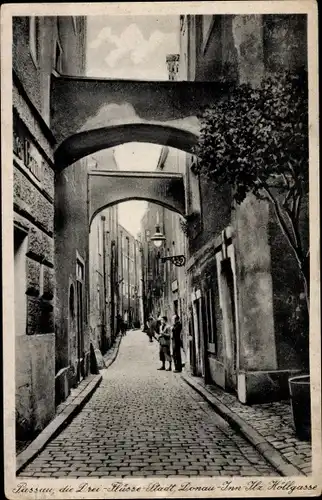 Ak Passau in Niederbayern, Partie in der Höllgasse