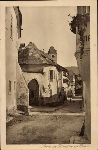 Ak Dürnstein an der Donau Wachau Niederösterreich, Straßenpartie