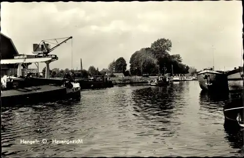 Ak Hengelo Overijssel Niederlande, Havengezicht, Schiffe