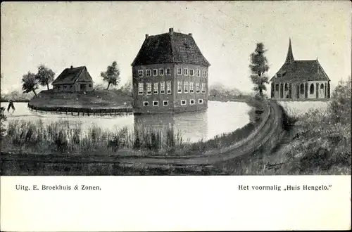 Künstler Ak Hengelo Overijssel Niederlande, Het voormalig Huis Hengelo