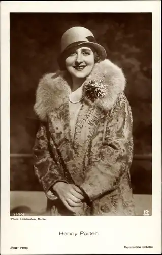 Ak Schauspielerin Henny Porten, Ross Verlag 3900 1
