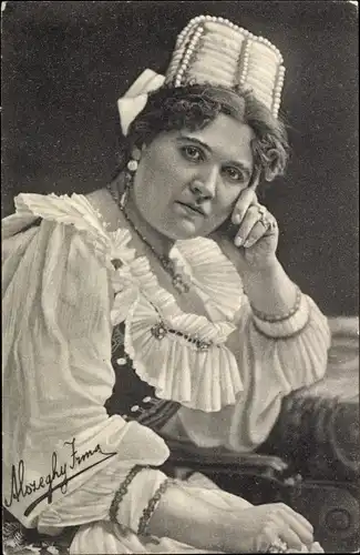 Ak Schauspielerin Irma Alszeghy, Portrait