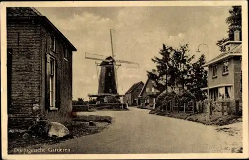 Ak Garderen Gelderland, Dorfpartie mit Windmühle