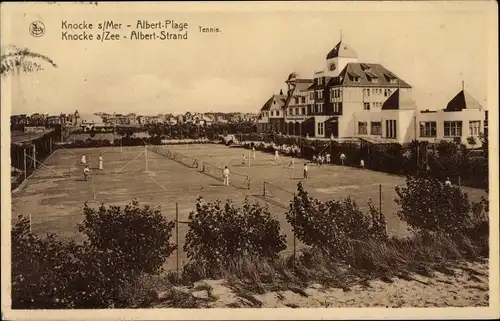 Ak Knokke Heist Heyst Knocke sur Mer Westflandern, Albert Plage, Tennisplatz