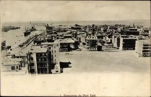 Ak Port Said Ägypten, Panorama