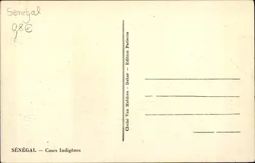 Ak Senegal, Cases indigenes, habitants, portrait