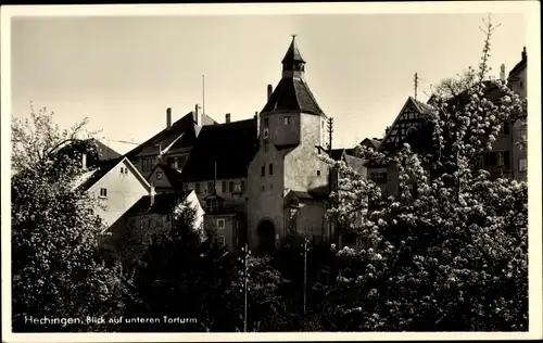 Ak Hechingen Zollernalbkreis, Blick auf unteren Torturm