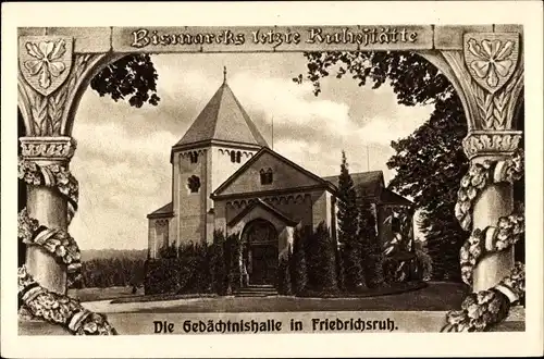 Passepartout Ak Friedrichsruh Aumühle in Lauenburg, Bismarck Gedächtnishalle