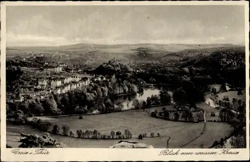 Ak Greiz im Vogtland, Blick vom weissen Kreuz