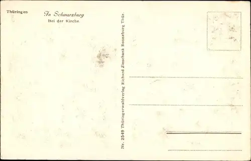 Ak Schwarzburg im Schwarzatal Thüringen, Partie bei der Kirche