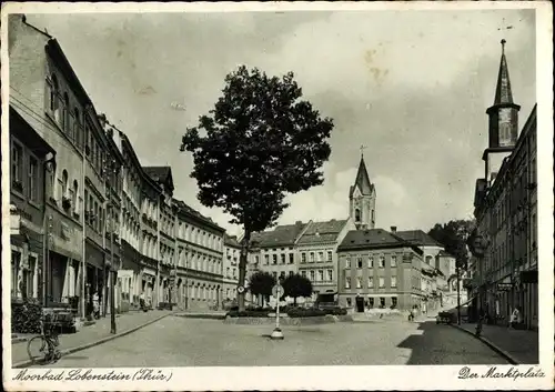 Ak Bad Lobenstein in Thüringen, Marktplatz, Kirchturm