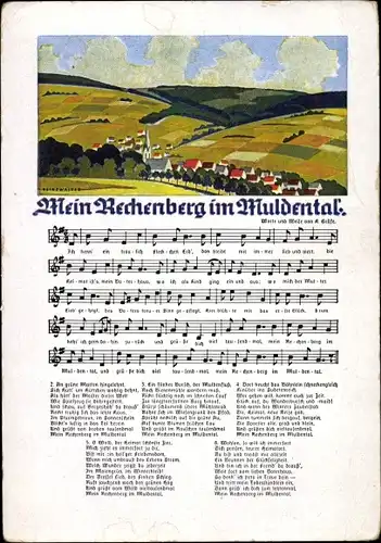 Lied Ak K. Gräfe, Rechenberg Bienenmühle Erzgebirge, Mein Rechenberg im Muldental