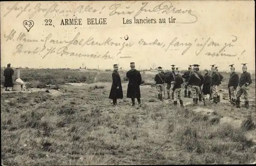 Ak Armee Belge, Lanciers au tir, belgische Soldaten