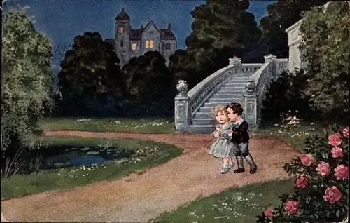 Künstler Ak Hoffmann, Ad., Heimliche Liebe