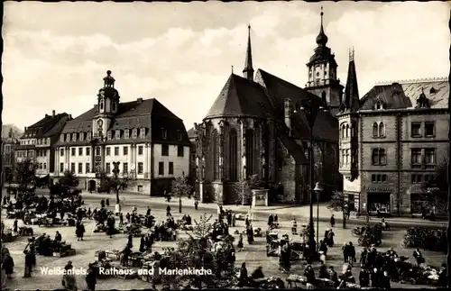 Ak Weißenfels an der Saale, Rathaus, Marienkirche