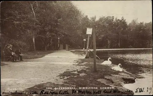 Ak Wimbledon London England, Wimbledon Common, The Queensmere