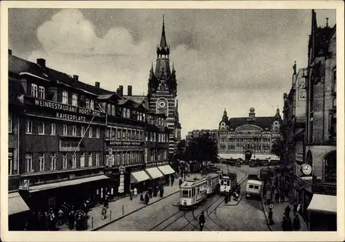 Ak Erfurt in Thüringen, Der Anger, Hauptgeschäftsstraße, Straßenbahn