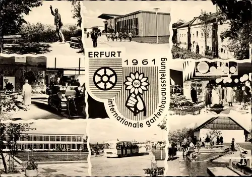 Wappen Ak Erfurt in Thüringen, Internationale Gartenbauausstellung 1961